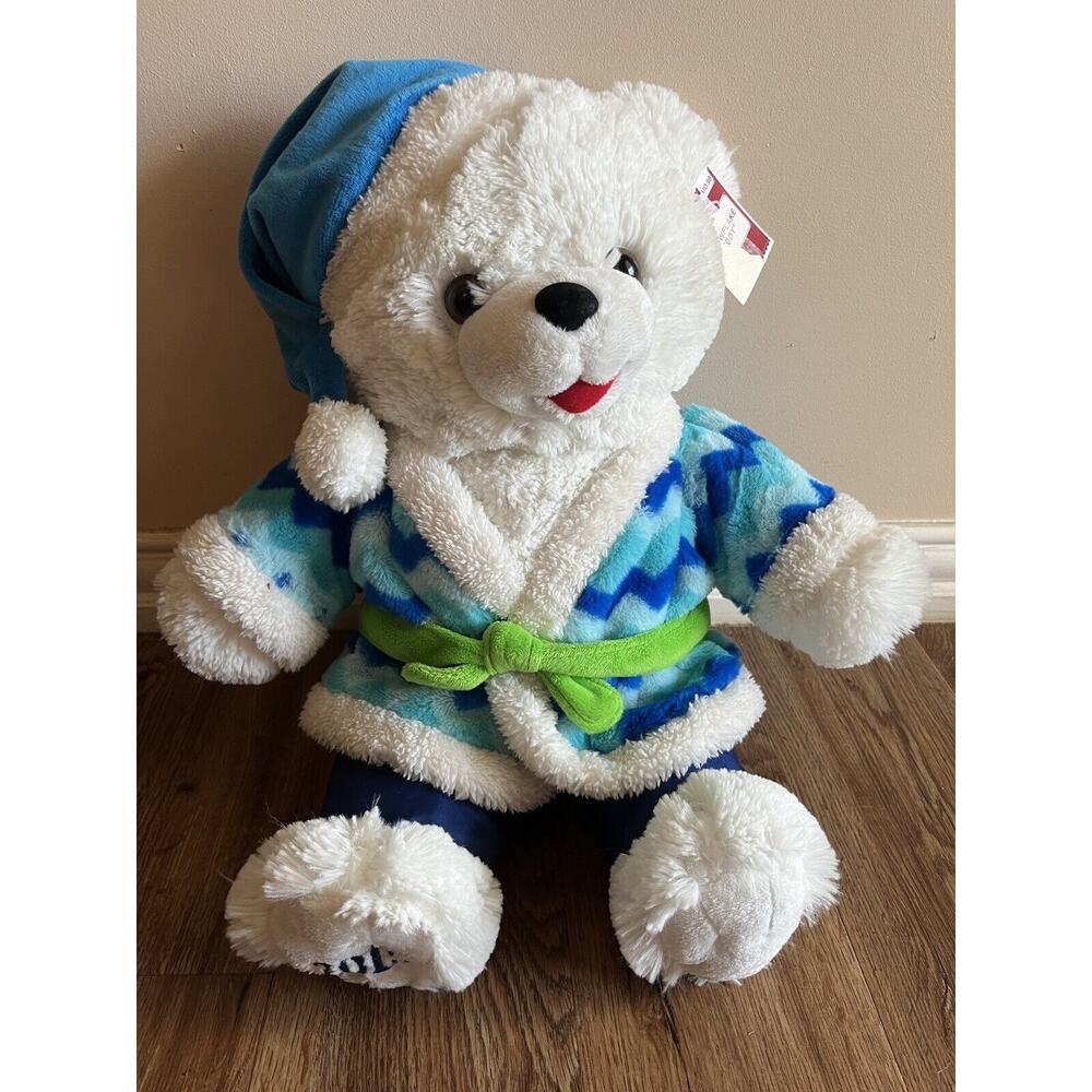 2015 Dan Dee CHRISTMAS 20" Snowflake TEDDY BEAR White Plush Blue/Green Outfit 94